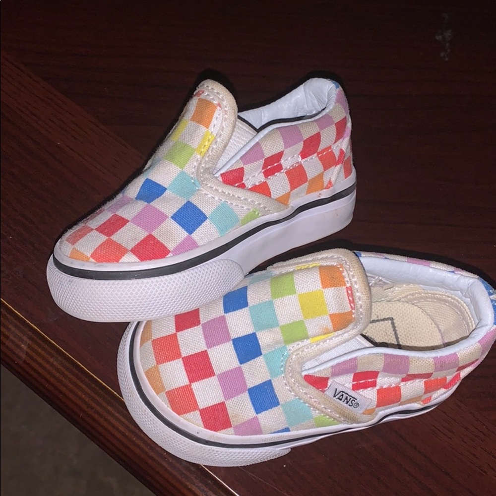 VanSlip On Rainbow Checkerboard Shoe Baby /Toddler